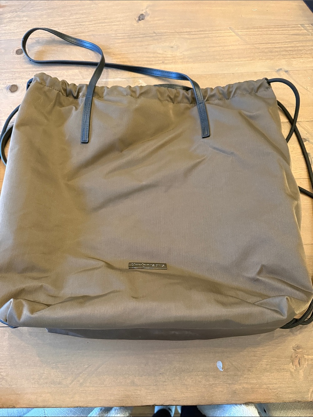 Unbranded Men's Brown Nylon Tote Bag with Black Straps